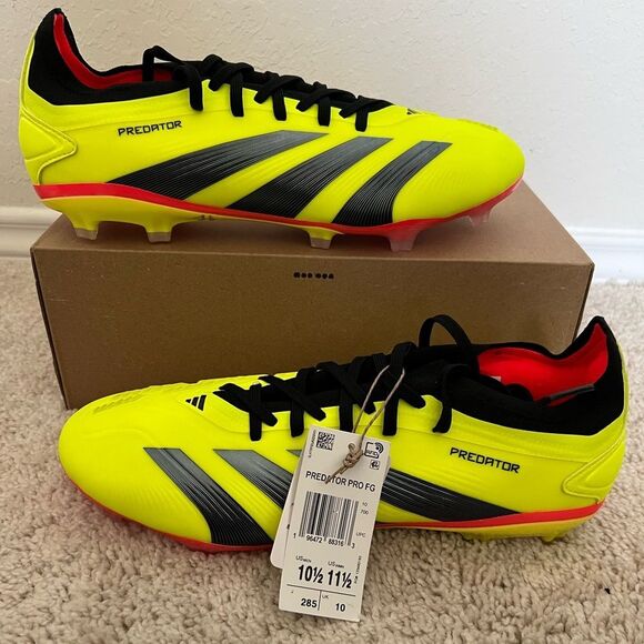 Adidas Predator Pro FG Yellow / Black Soccer Cleats - Picture 2 of 11